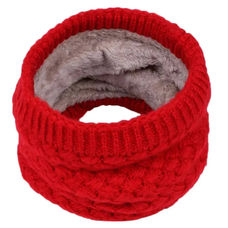 Unisex Winter Neck Scarf Knitted Thickened Wool Fluff Warm Neckerchief Protective Cervical Spine Loop Outdoor villus Ring Scarf