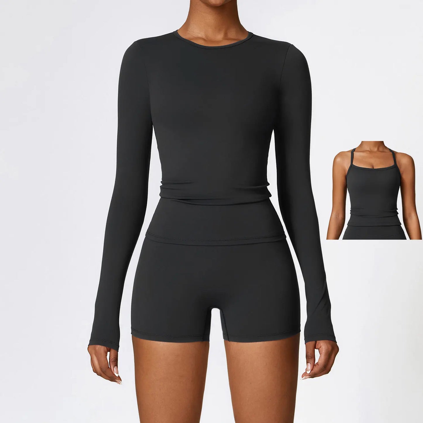 2/3PCS Yoga Set Women Workout Set Seamless Sportswear Gym Clothing Fitness Long Sleeve Crop Top High Waist Leggings Sports Suits