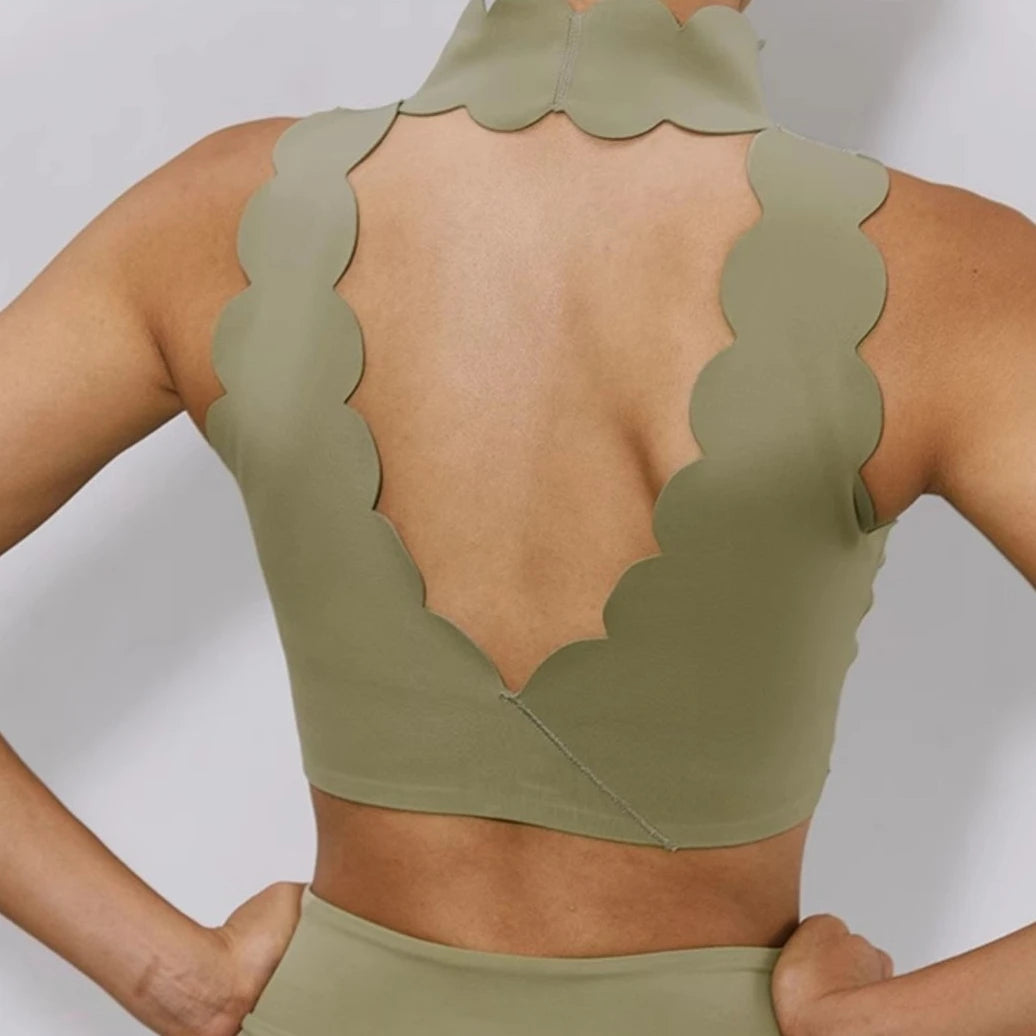 Neck v-neck yoga bra lace thick shoulder strap beauty back pilates fitness BRA sports underwear running vest