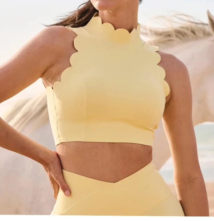 Neck v-neck yoga bra lace thick shoulder strap beauty back pilates fitness BRA sports underwear running vest