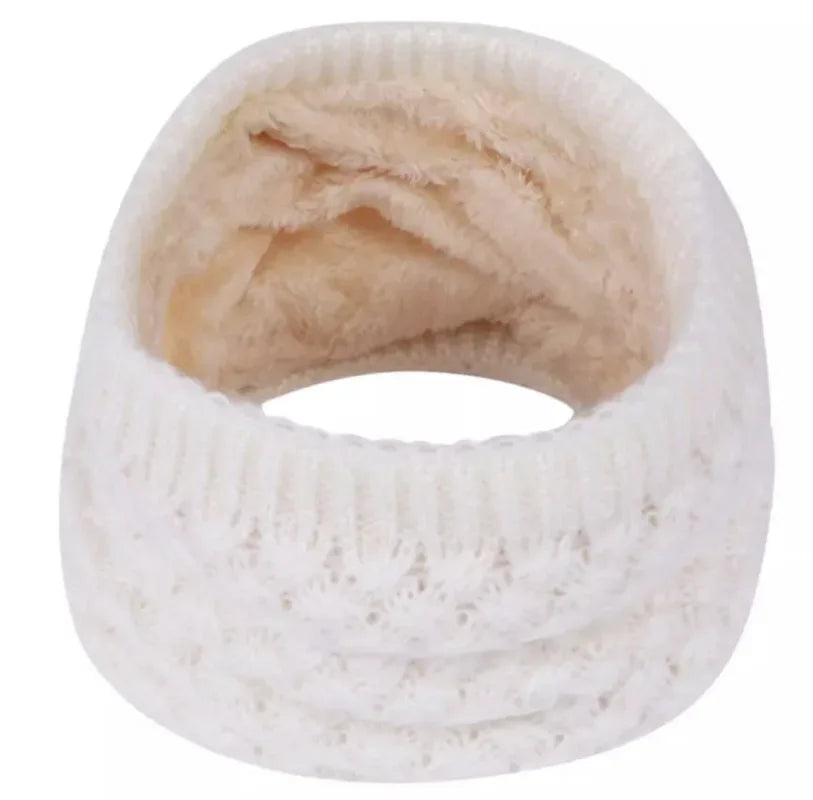 Unisex Winter Neck Scarf Knitted Thickened Wool Fluff Warm Neckerchief Protective Cervical Spine Loop Outdoor villus Ring Scarf