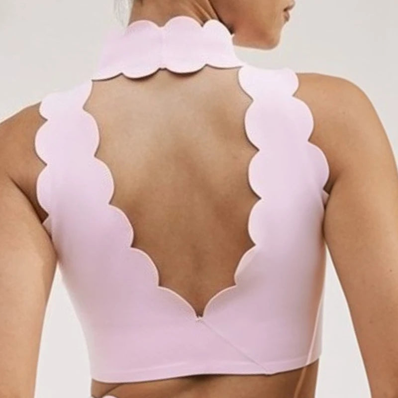 Neck v-neck yoga bra lace thick shoulder strap beauty back pilates fitness BRA sports underwear running vest