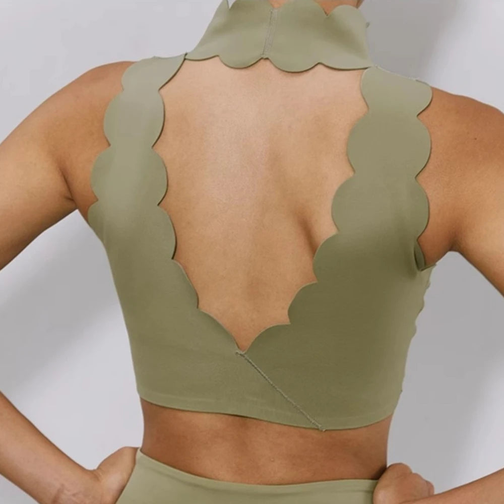 Neck v-neck yoga bra lace thick shoulder strap beauty back pilates fitness BRA sports underwear running vest