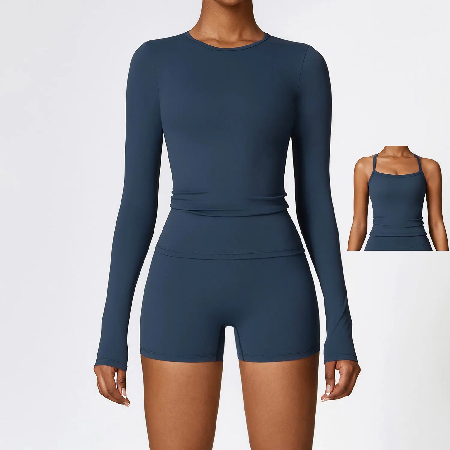 2/3PCS Yoga Set Women Workout Set Seamless Sportswear Gym Clothing Fitness Long Sleeve Crop Top High Waist Leggings Sports Suits