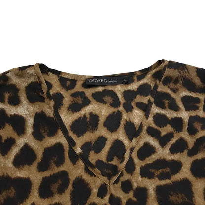 Vintage Women Long Sleeve Leopard Dresses ZANZEA Autumn Sundress Fashion Maxi Long Dress Party Vestidos Female V Neck Print Robe