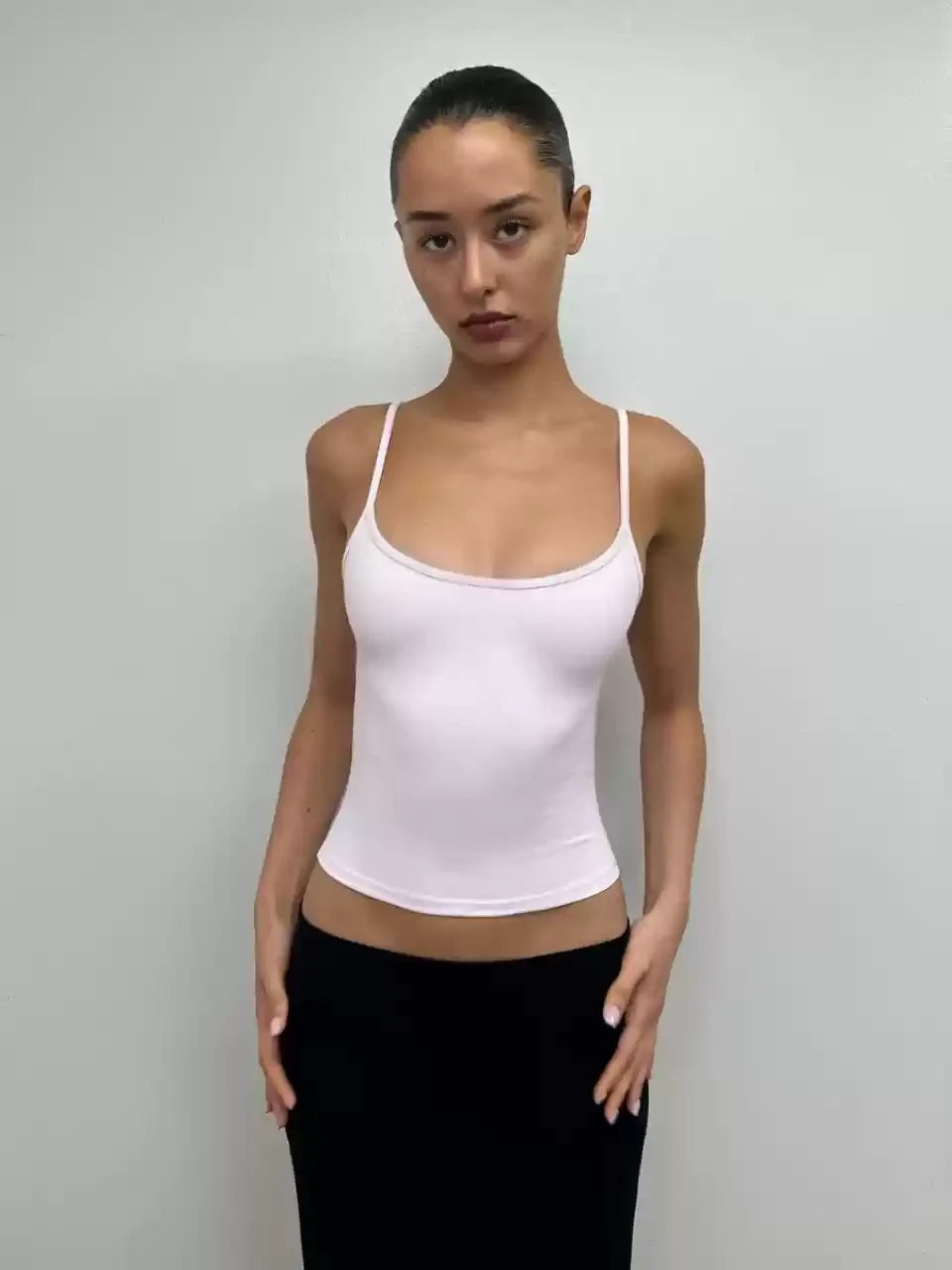 Tank Summer Women's Solid Color Slimming Stretch Fitness Camisole Basic Sports Bra Skin-Friendly Yoga Top