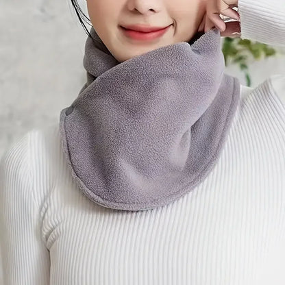 Classic solid color snap neck leggings simple thick velvet warm neck cover autumn and winter cold riding windproof neck scarf