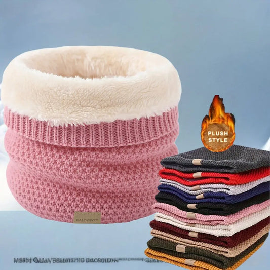 Plush Thick Neck Scarf Women Men Winter Knitted Cashmer-Like Collar Keep Warm Rings Scarves Outdoor Sport Collar Infinity Snood