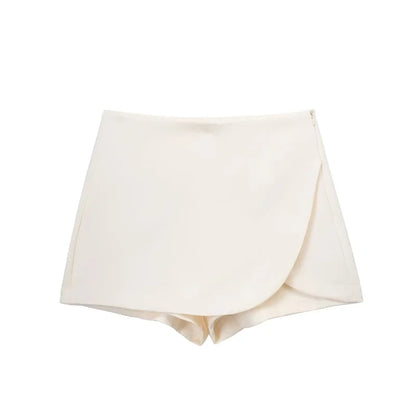 MUJER 2025 Black Mini Skirt Shorts Woman Fashion Asymmetric Skort For Women High Waist Short Skirts Woman Summer Casual Shorts