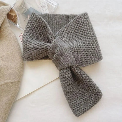 Winter Warm Solid Color Cross Scarf Knitted Neck Scarf Neckerchief Wrap Girls