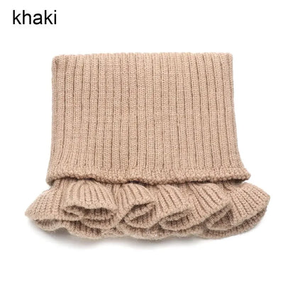 Fashion Autumn Winter Knitted Fake Collar Scarf Women Warm Elastic Turtleneck Neck Warmer Detachable Winter Warm Windproof Scarf