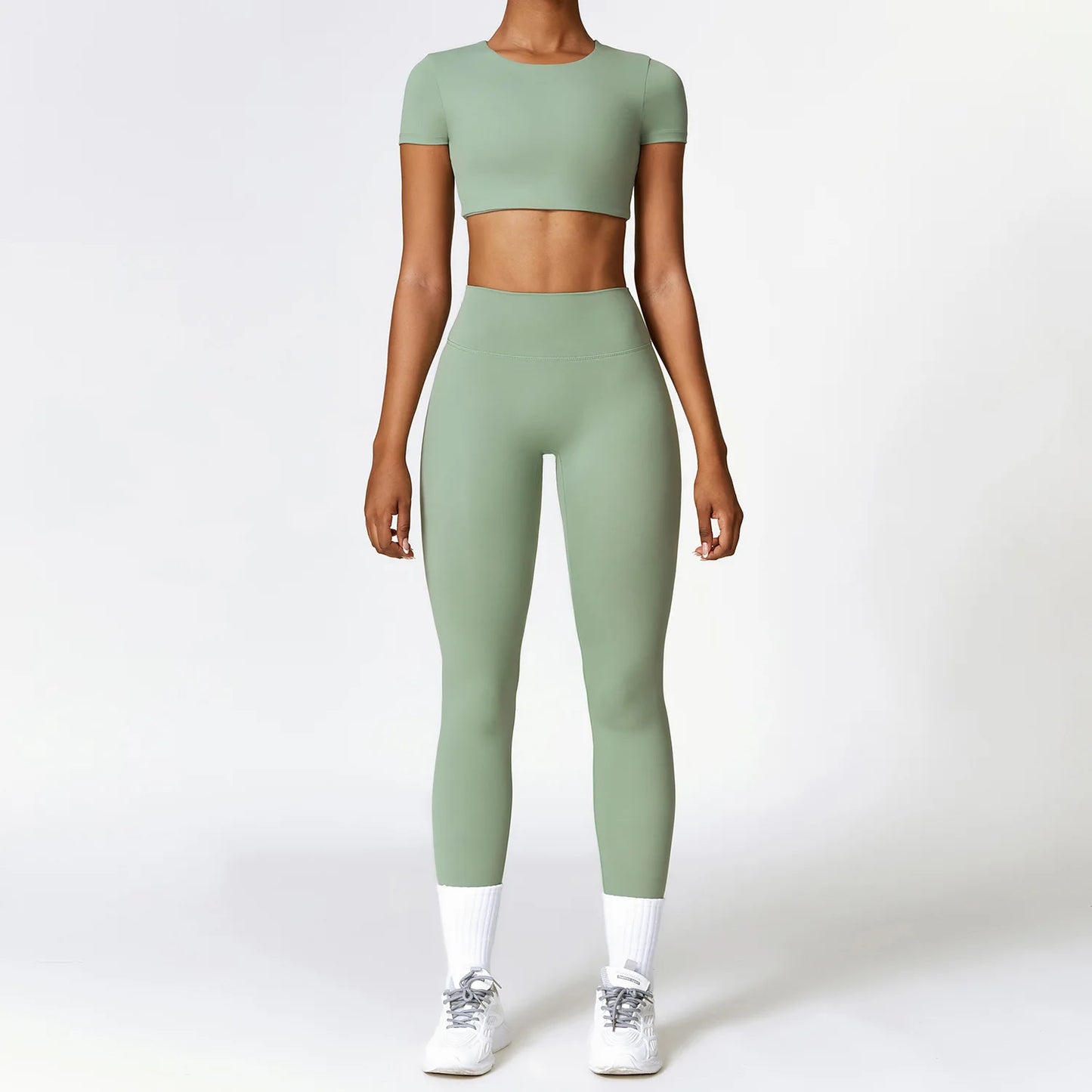 2/3PCS Yoga Set Women Workout Set Seamless Sportswear Gym Clothing Fitness Long Sleeve Crop Top High Waist Leggings Sports Suits