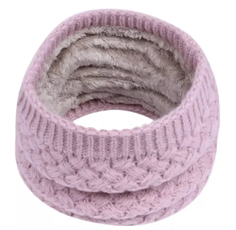 Unisex Winter Neck Scarf Knitted Thickened Wool Fluff Warm Neckerchief Protective Cervical Spine Loop Outdoor villus Ring Scarf