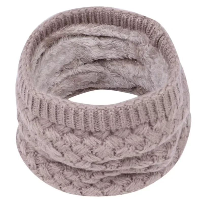 Unisex Winter Neck Scarf Knitted Thickened Wool Fluff Warm Neckerchief Protective Cervical Spine Loop Outdoor villus Ring Scarf