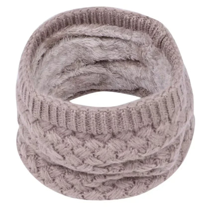 Unisex Winter Neck Scarf Knitted Thickened Wool Fluff Warm Neckerchief Protective Cervical Spine Loop Outdoor villus Ring Scarf