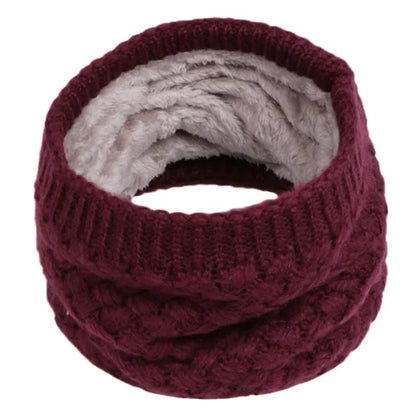Unisex Winter Neck Scarf Knitted Thickened Wool Fluff Warm Neckerchief Protective Cervical Spine Loop Outdoor villus Ring Scarf