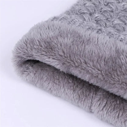 Unisex Winter Neck Scarf Knitted Thickened Wool Fluff Warm Neckerchief Protective Cervical Spine Loop Outdoor villus Ring Scarf