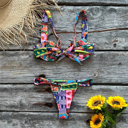 Push Up Bikini Micro Bikinis Set 2023 New Womens Swimsuit Sexy Female Swimwear Floral Bathing Suit Thong Biquini Swimming Suits
