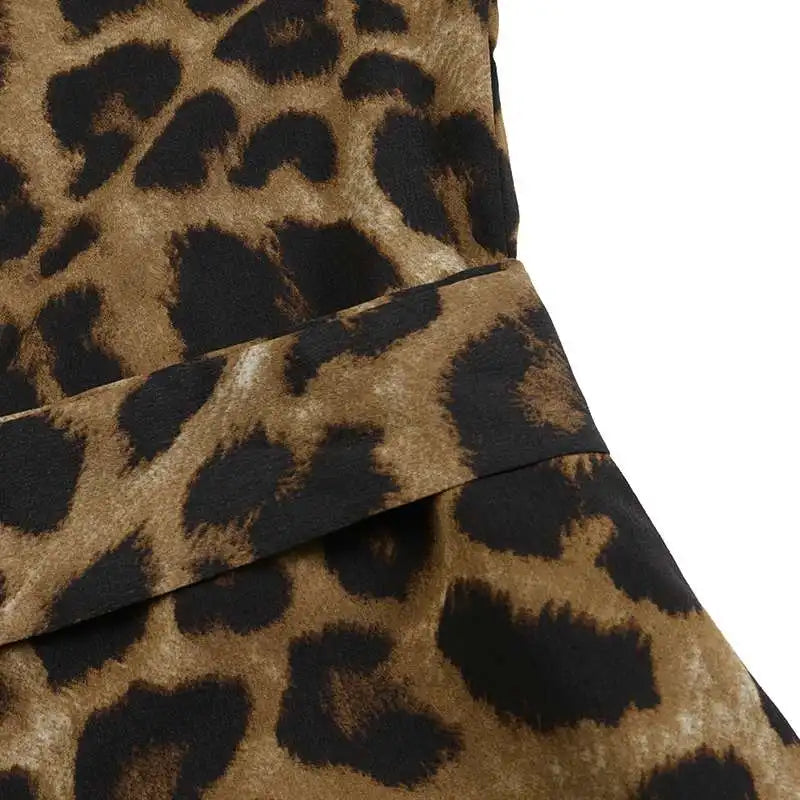 Vintage Women Long Sleeve Leopard Dresses ZANZEA Autumn Sundress Fashion Maxi Long Dress Party Vestidos Female V Neck Print Robe
