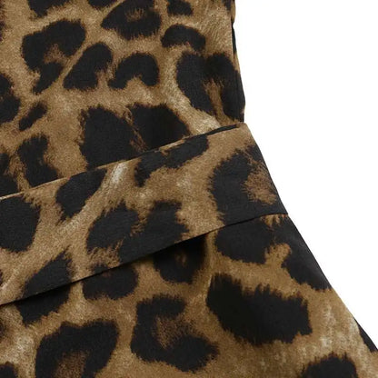 Vintage Women Long Sleeve Leopard Dresses ZANZEA Autumn Sundress Fashion Maxi Long Dress Party Vestidos Female V Neck Print Robe