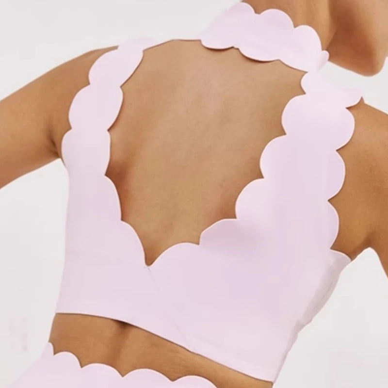 Neck v-neck yoga bra lace thick shoulder strap beauty back pilates fitness BRA sports underwear running vest