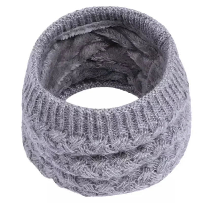 Unisex Winter Neck Scarf Knitted Thickened Wool Fluff Warm Neckerchief Protective Cervical Spine Loop Outdoor villus Ring Scarf