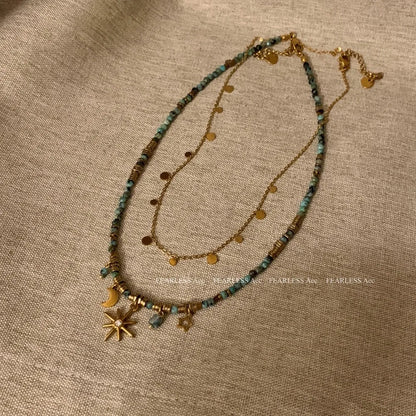 Vintage Beaded Necklace for Women Bohemian Sunflower NicheDesign Lockbone Chain Necklace Sweater Chain Jewelry Accessories